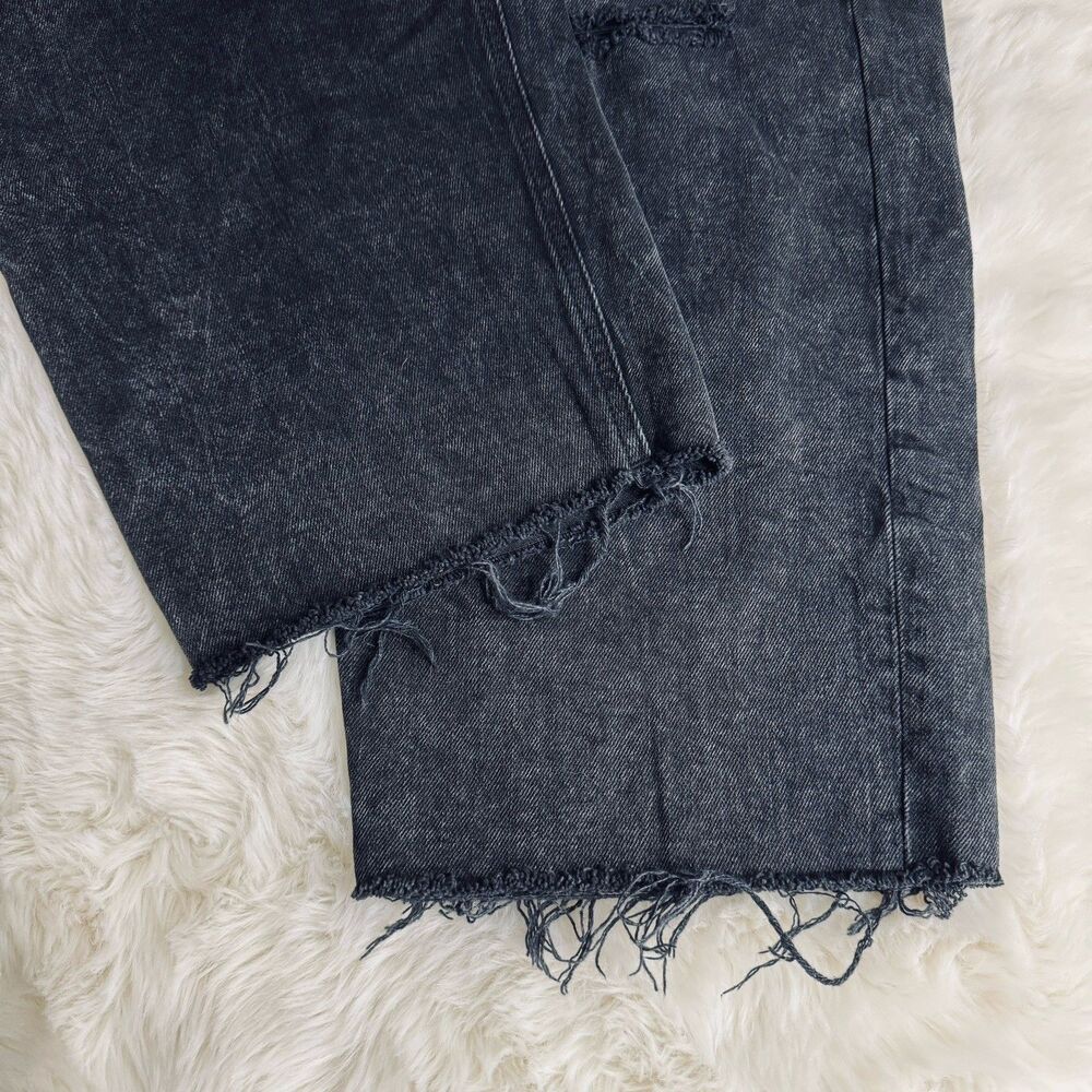Old Navy Sky Hi Jeans Womens Plus 24 Black Distressed Button Straight 44 x 27 - Picture 7 of 9